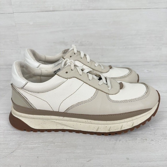 Madewell Kickoff Trainer Sneakers‎ Size 8.5 in Neutral Colorblock Leather Cream - Picture 7 of 13